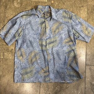 Bamboo Cay men’s shirt, blue and tan, L